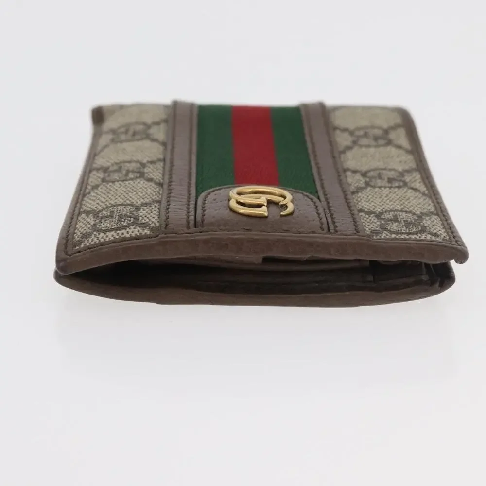 Gucci GG Supreme Web Compact Wallet Beige